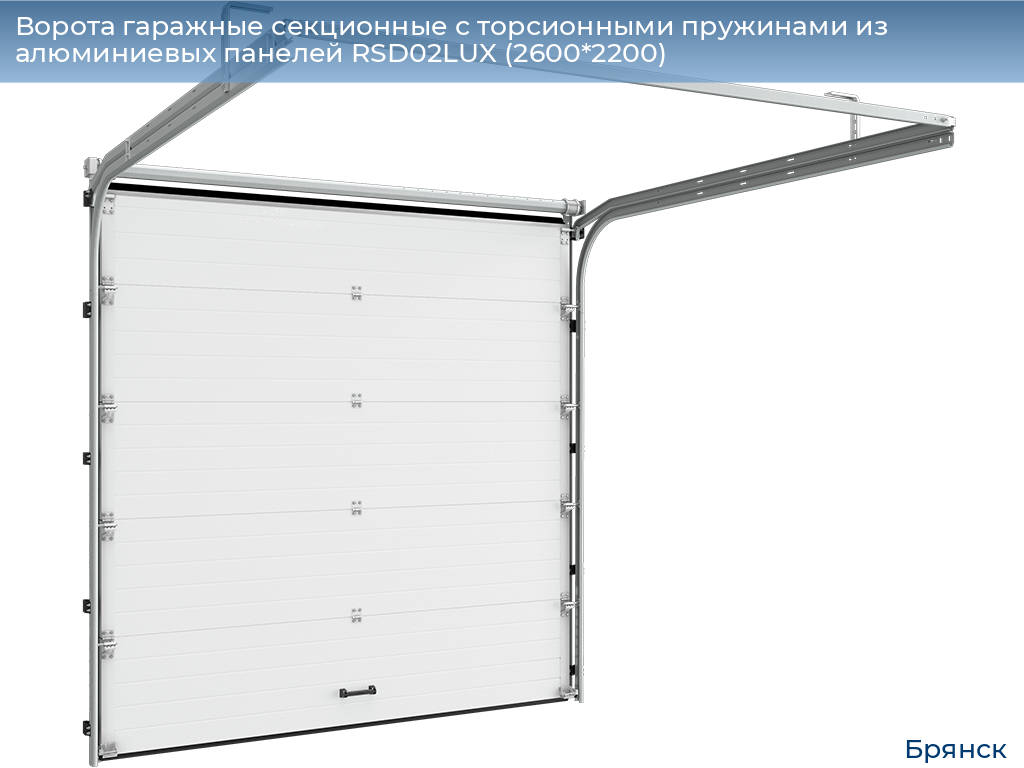 Ворота гаражные секционные с торсионными пружинами из алюминиевых панелей RSD02LUX (2600*2200), bryansk.doorhan.ru