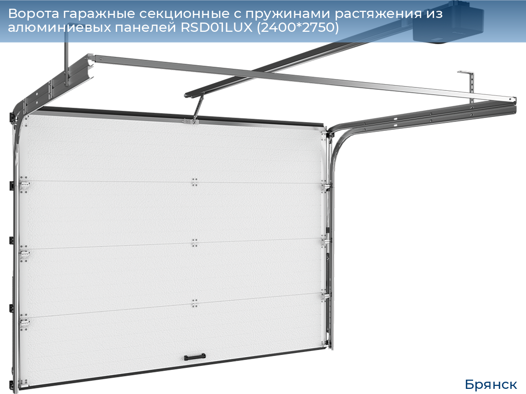 Ворота гаражные секционные с пружинами растяжения из алюминиевых панелей RSD01LUX (2400*2750), bryansk.doorhan.ru