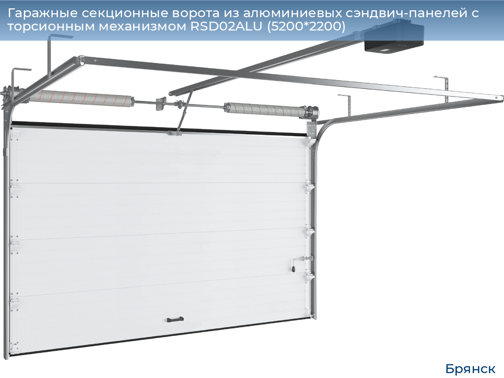 Гаражные секционные ворота из алюминиевых сэндвич-панелей с торсионным механизмом RSD02ALU (5200*2200), bryansk.doorhan.ru