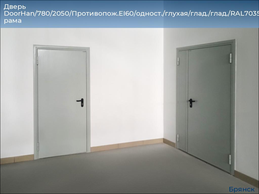Дверь DoorHan/780/2050/Противопож.EI60/одност./глухая/глад./глад./RAL7035/лев./угл. рама, bryansk.doorhan.ru