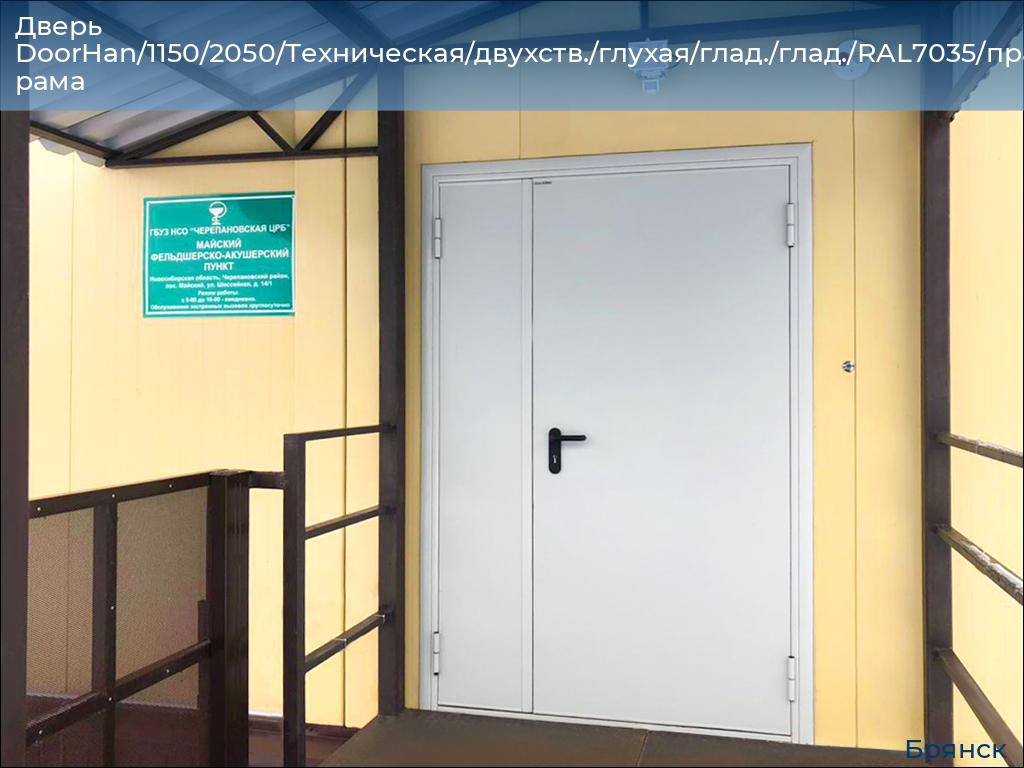 Дверь DoorHan/1150/2050/Техническая/двухств./глухая/глад./глад./RAL7035/прав./угл. рама, bryansk.doorhan.ru
