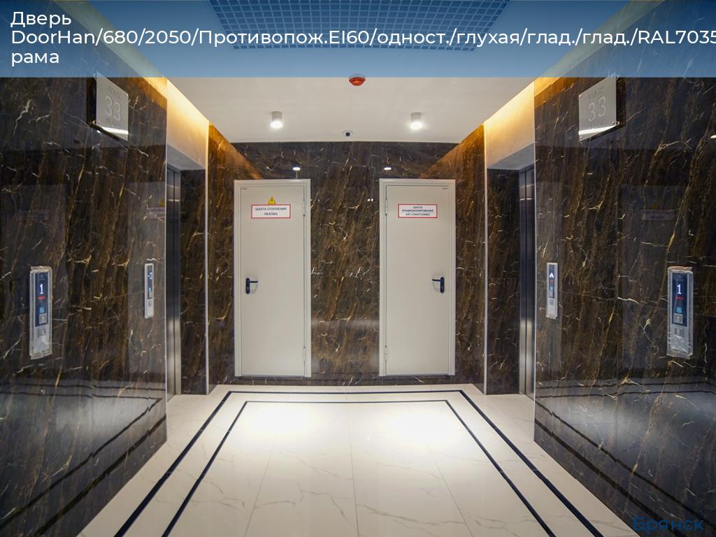 Дверь DoorHan/680/2050/Противопож.EI60/одност./глухая/глад./глад./RAL7035/лев./угл. рама, bryansk.doorhan.ru