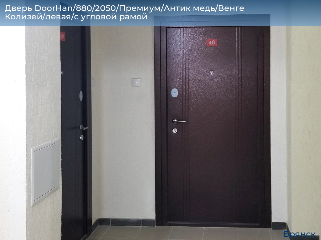 Дверь DoorHan/880/2050/Премиум/Антик медь/Венге Колизей/левая/с угловой рамой, bryansk.doorhan.ru