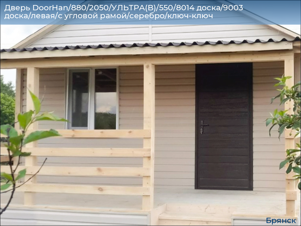 Дверь DoorHan/880/2050/УЛЬТРА(B)/550/8014 доска/9003 доска/левая/с угловой рамой/серебро/ключ-ключ, bryansk.doorhan.ru