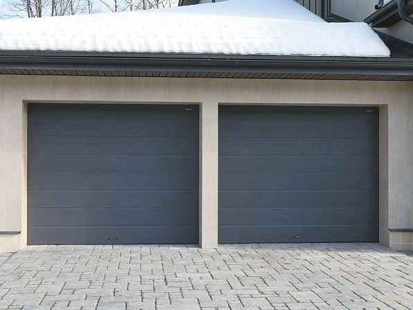 Cекционные ворота 3700х2900 мм антрацитовые DoorHan RSD02, bryansk.doorhan.ru